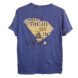Southern Fried Cotton South Carolina Dont Tread On Me Pocket T-Shirt Blue Medium